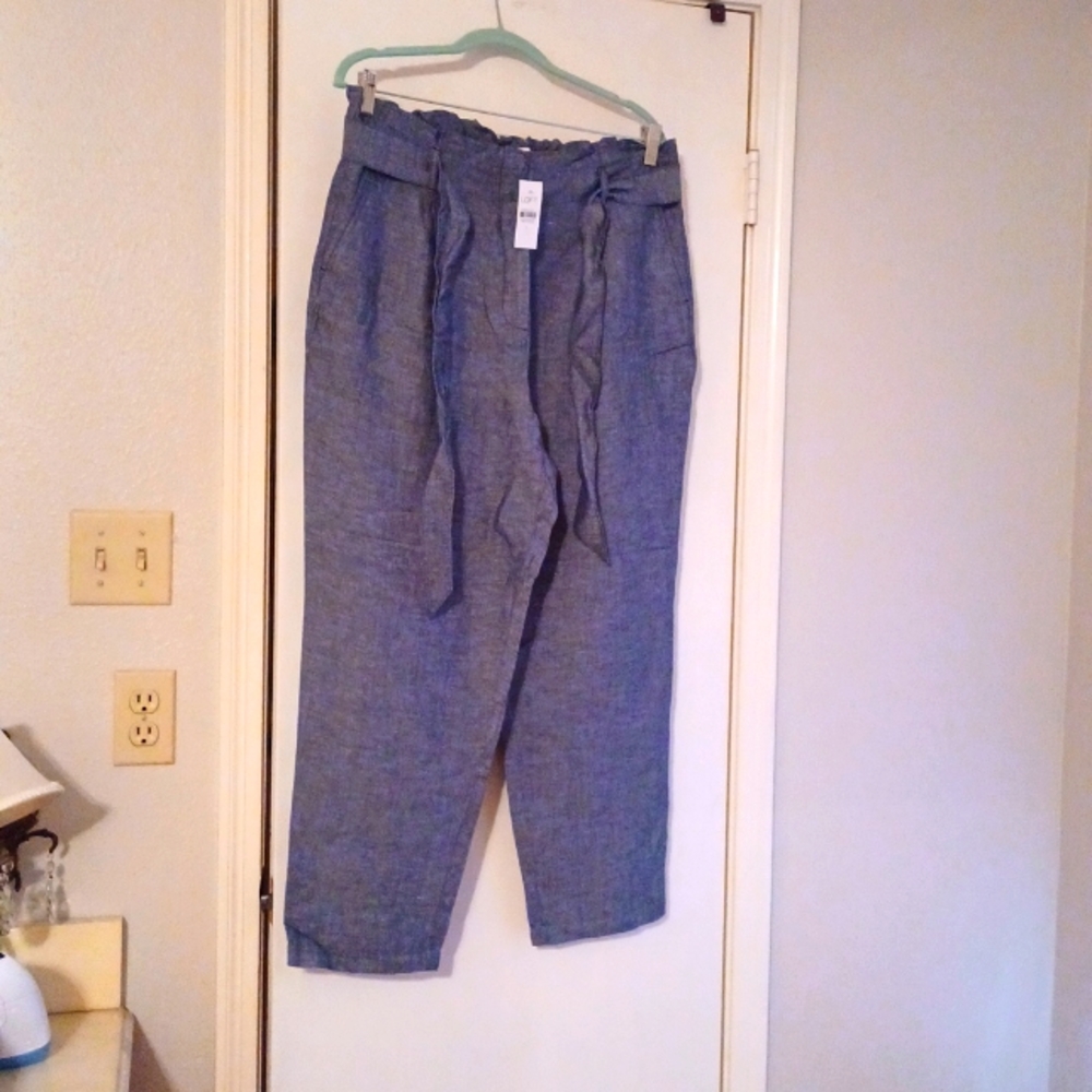 LOFT paper bag taper pants